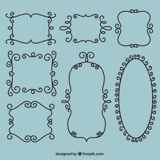 Free vector ornaments set on mint background