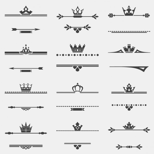 Free vector ornaments with crowns