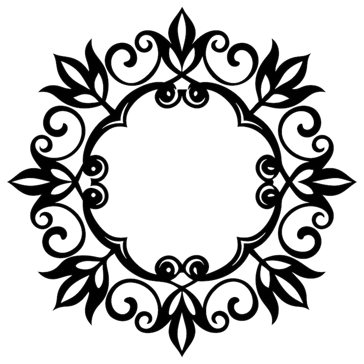 मुफ़्त वेक्टर ornate black and white circular frame