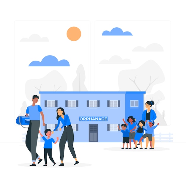 Free vector orphanage concept illustration