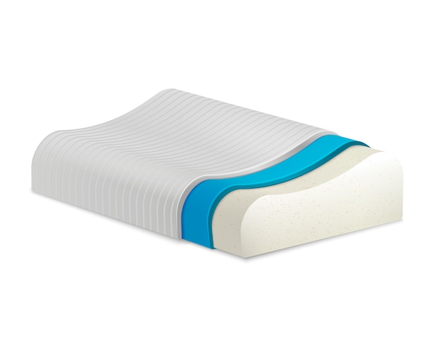 Orthopedic pillow realistic composition