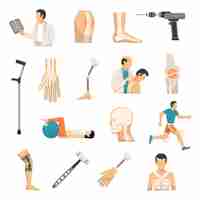 Free vector orthopedics color icons set