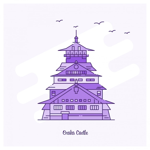 Free vector osaka castle landmark