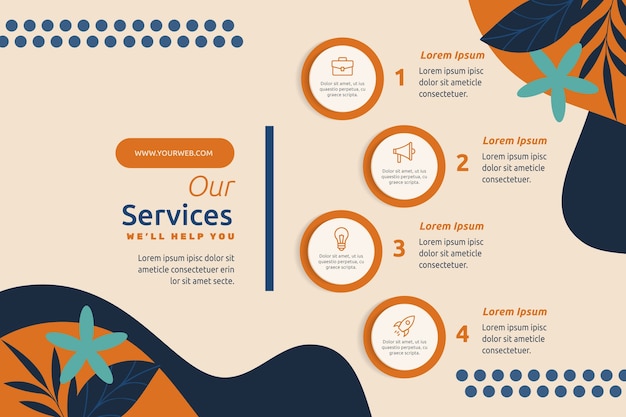 Free vector our services infographic design