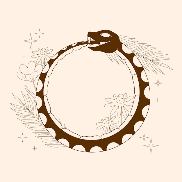 Free vector ouroboros symbol illustration