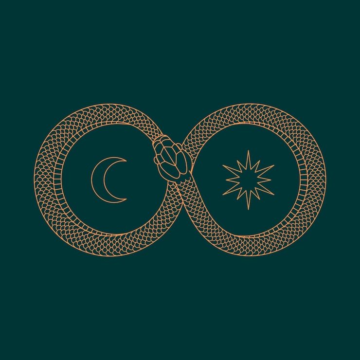 Free Vector ouroboros symbol illustration