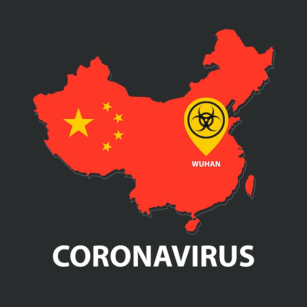 Premium Vector | Outbreak of coronavirus in china, map