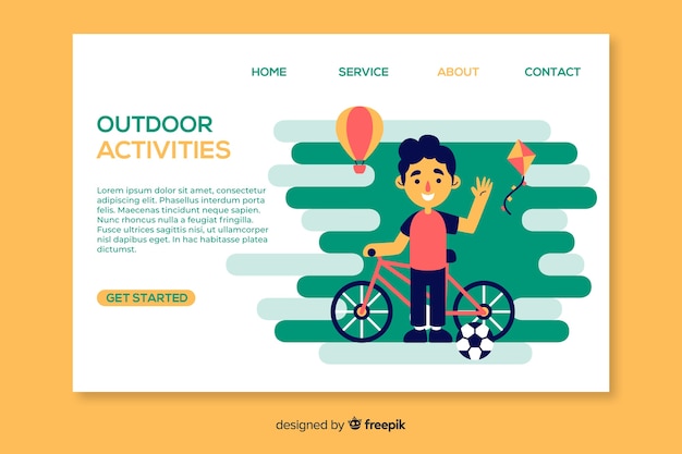 Outdoor activities landing page template