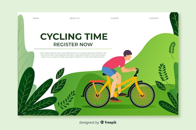 Free vector outdoor activities landing page template