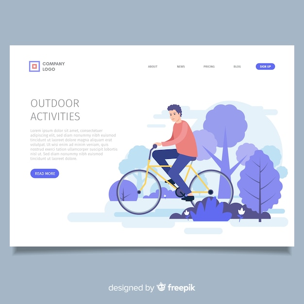 Outdoor activities landing page template