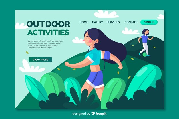 Outdoor activities landing page template