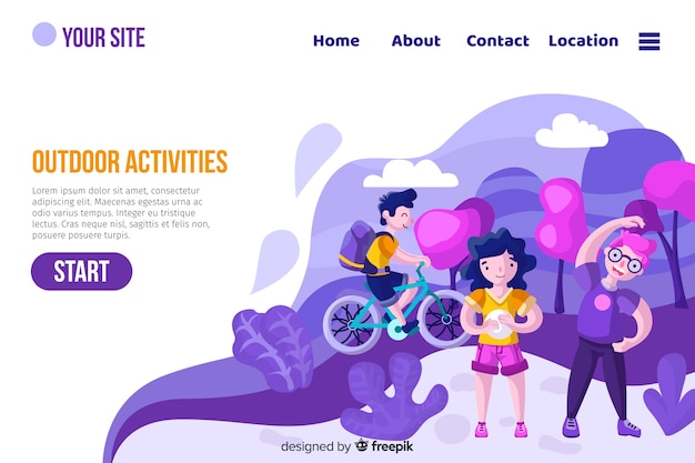 Outdoor activities landing page template