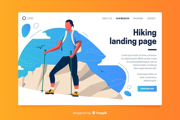 Free vector outdoor activities landing page template