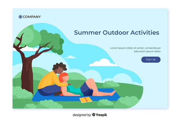 Outdoor activities landing page template