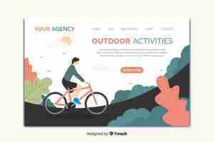 Free vector outdoor activities landing page template