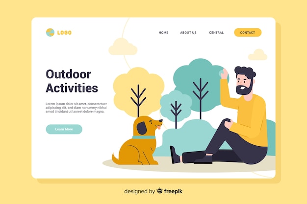 Outdoor activities landing page template