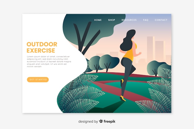 Outdoor activities landing page template