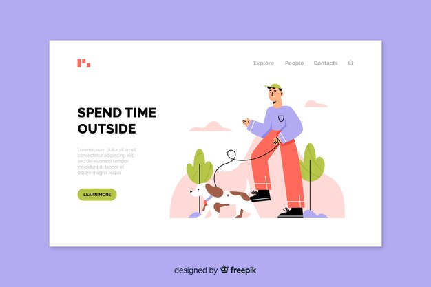 Outdoor activities landing page template