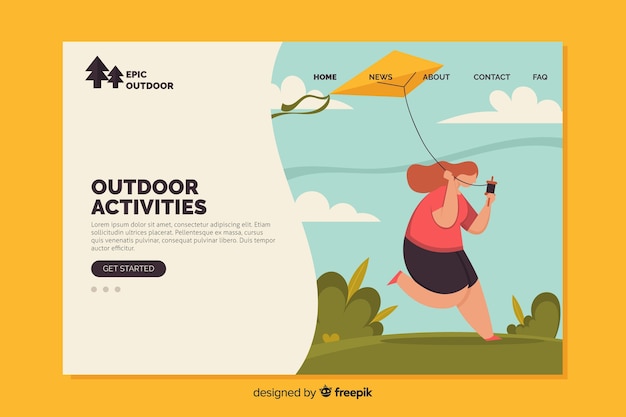 Outdoor activities landing page template
