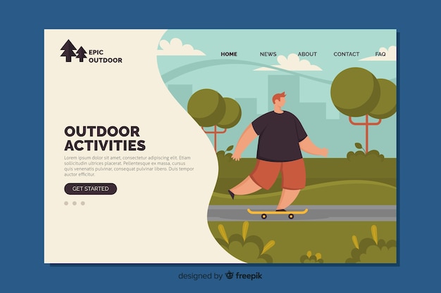 Outdoor activities landing page template