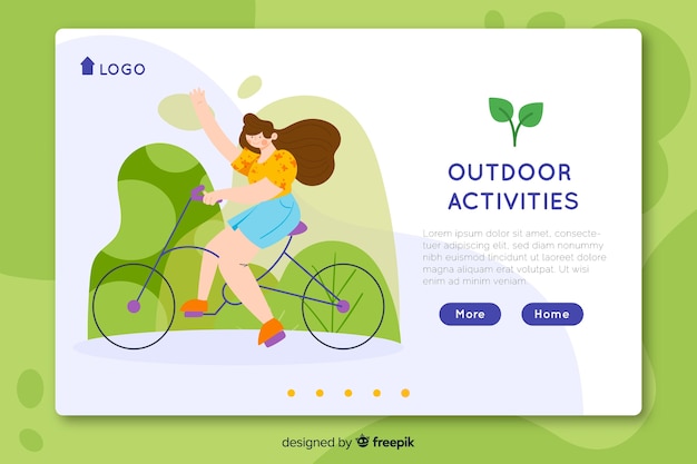 野外活動のランディングページテンプレート