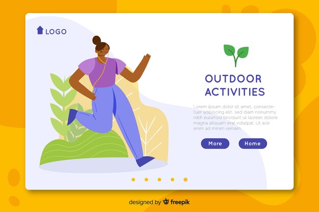 野外活動のランディングページテンプレート