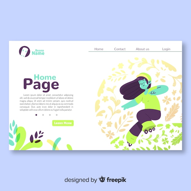 Free vector outdoor activities landing page