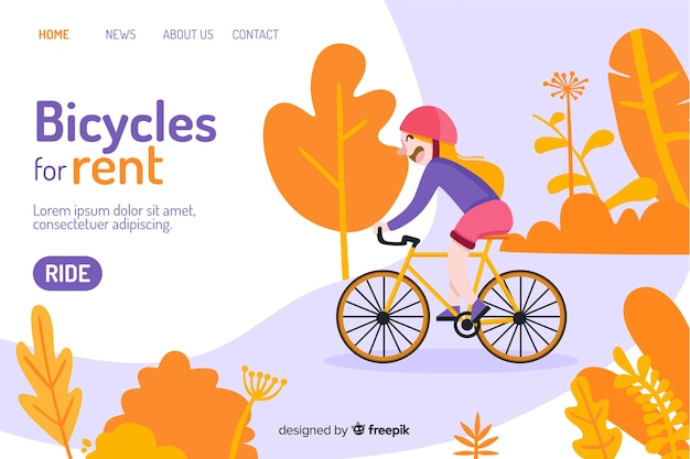 Free vector outdoor activities landing page