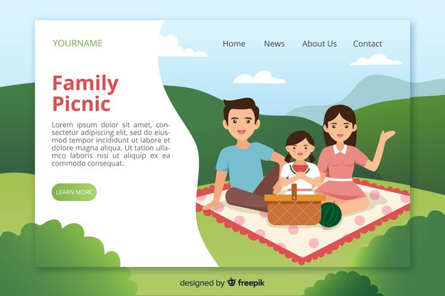 Free Vector outdoor activities landing page