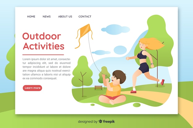 Outdoor activities landing page