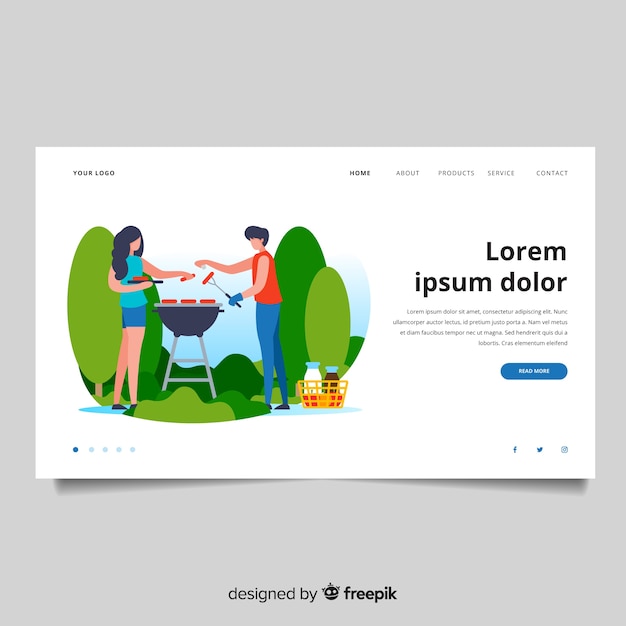 Free vector outdoor activities landing page