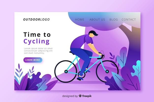 Free Vector | Outdoor activities landing page template