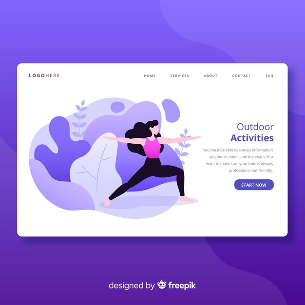 Outdoor activities landing page