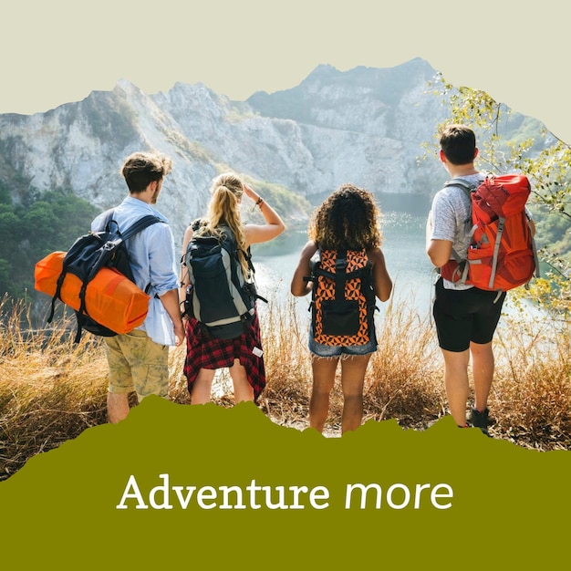 Outdoor adventure template for social media post