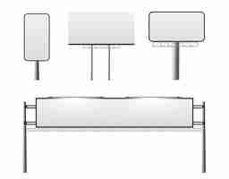 Бесплатное векторное изображение Набор макетов наружных рекламных щитов