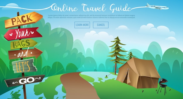 Free vector outdoor camping travel banner