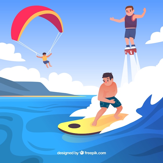 Free vector outdoor leisure activities concept with flat design