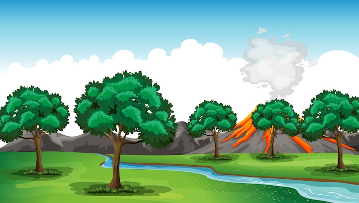 मुफ़्त वेक्टर outdoor nature scene illustration