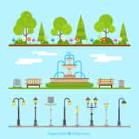 Free vector outdoor park elements