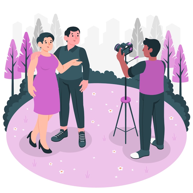 Free Vector outdoor photoshoot concept illustration