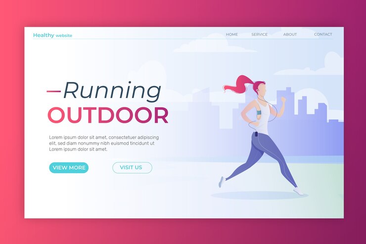 Free Vector outdoor sport landing page template