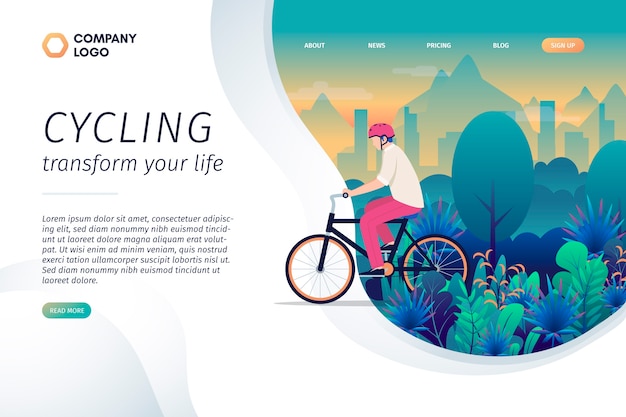 Free vector outdoor sport landing page template