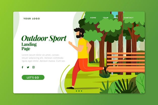 Outdoor sport landing page template