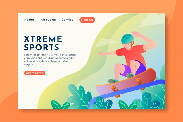 Free Vector outdoor sport landing page template