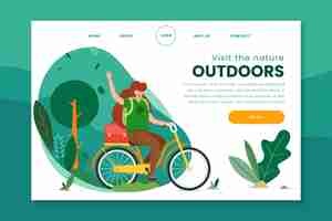 Free vector outdoor sport landing page template