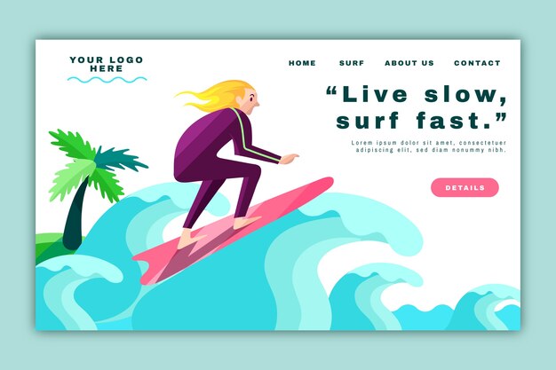 Free Vector outdoor sport landing page template