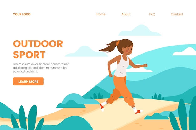 Outdoor sport landing page template