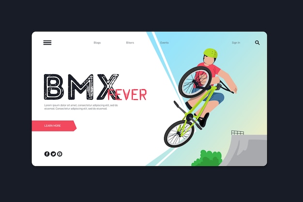 Free vector outdoor sport landing page template