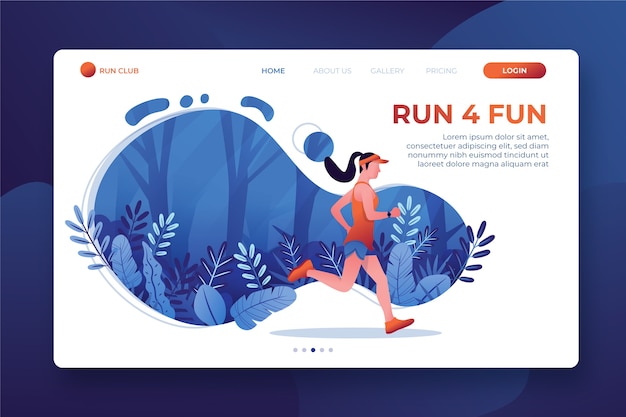 Free vector outdoor sport landing page template