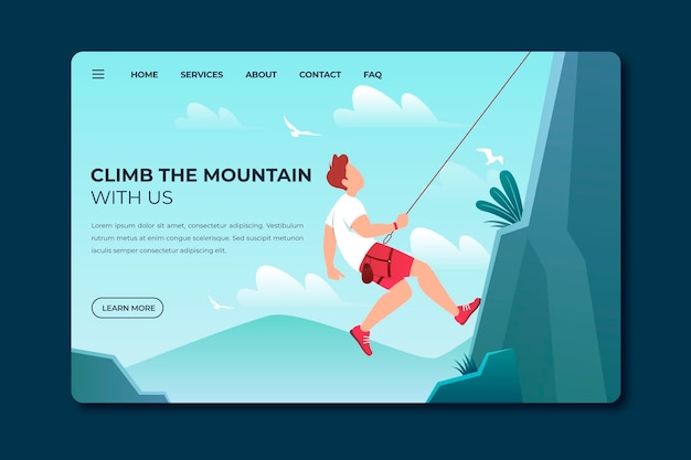 Free vector outdoor sport landing page template